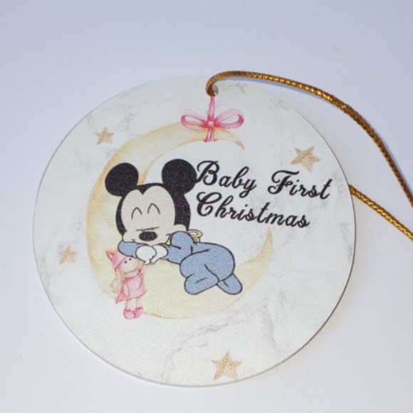 3 Pieces Baby's First Christmas Ornaments, Mickey Mouse Baby Xmas Tree Ornaments - Picture 7 of 11